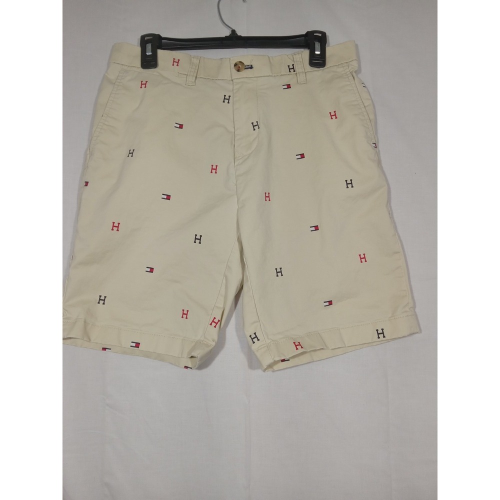 Tommy Hilfiger Shorts Mens 31 All Over Print LOGO FLAG
